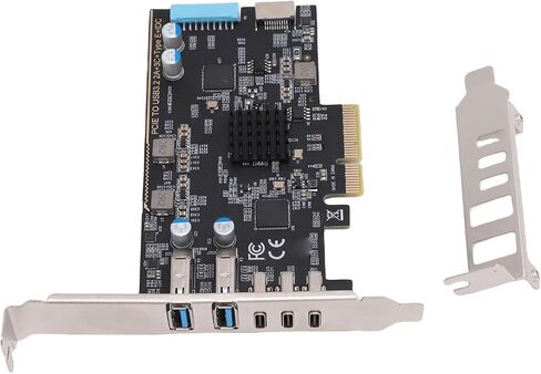 بطاقة GOWENIC PCIe إلى USB 3.2 Gen 2، و3 منافذ USB من النوع C ومنفذين USB من النوع A، لأجهزة التخزين الخارجية، وسماعات الواقع الافتراضي، وأجهزة التحكم في الألعاب، والطابعات in Kuwait