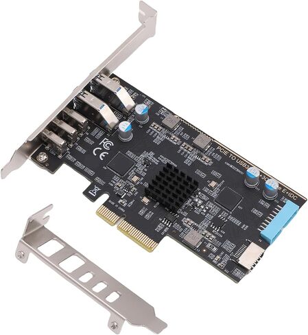 بطاقة GOWENIC PCIe إلى USB 3.2 Gen 2، و3 منافذ USB من النوع C ومنفذين USB من النوع A، لأجهزة التخزين الخارجية، وسماعات الواقع الافتراضي، وأجهزة التحكم في الألعاب، والطابعات in Kuwait