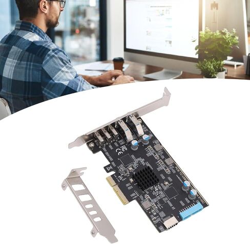 بطاقة PCIe إلى USB 3.2 الجيل الثاني، 3 USB من النوع C و2 بطاقة توسيع USB من النوع A لنظام التشغيل Linux، تدعم نقل البيانات بسرعة عالية تصل إلى 10 جيجابت في الثانية in Kuwait
