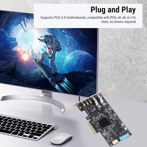 بطاقة PCIe إلى USB 3.2 الجيل الثاني، 3 USB من النوع C و2 بطاقة توسيع USB من النوع A لنظام التشغيل Linux، تدعم نقل البيانات بسرعة عالية تصل إلى 10 جيجابت في الثانية in Kuwait