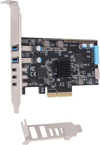 بطاقة PCIe إلى USB 3.2 الجيل الثاني، 3 USB من النوع C و2 بطاقة توسيع USB من النوع A لنظام التشغيل Linux، تدعم نقل البيانات بسرعة عالية تصل إلى 10 جيجابت في الثانية in Kuwait