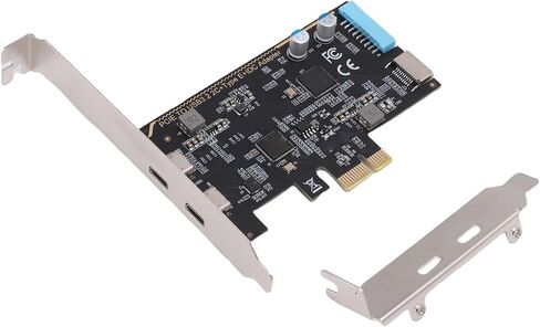بطاقة PCIe إلى USB 3.2 Gen 1، عرض نطاق ترددي 5 جيجابت في الثانية، بطاقة توسيع مع 2 USB 3.2 Gen 1 Type C، 1 واجهة USB من النوع E 19pin، تناسب فتحات PCIe x1، x4، x8، أو x16 in Kuwait