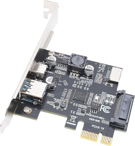 بطاقة توسيع Yunseity USB 3.2 GEN1، 5 جيجابت في الثانية PC1-E1X إلى USB A Type C Type E PCIE محول بطاقة توسيع لأجهزة الكمبيوتر المكتبية WINs 7 8 10 11 in Saudi Arabia