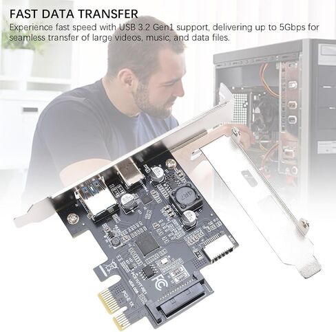 بطاقة توسيع Yunseity USB 3.2 GEN1، 5 جيجابت في الثانية PC1-E1X إلى USB A Type C Type E PCIE محول بطاقة توسيع لأجهزة الكمبيوتر المكتبية WINs 7 8 10 11 in Saudi Arabia