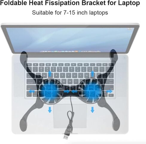 حامل تبريد للكمبيوتر المحمول بمروحة تبريد USB مزدوجة لأجهزة الكمبيوتر المحمول والكمبيوتر المحمول in Saudi Arabia