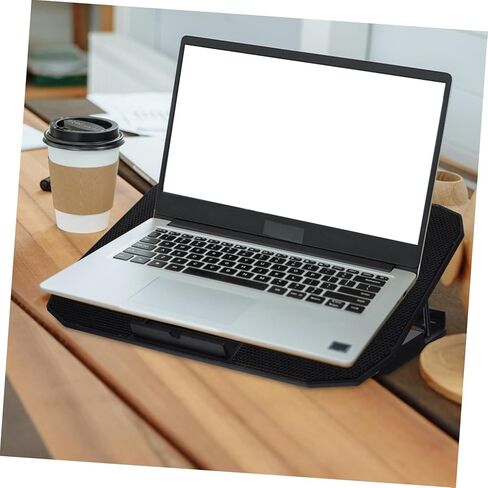 وسادة تبريد للكمبيوتر المحمول مع مراوح USB مزدوجة ورف تبديد الحرارة بشاشة LCD لأجهزة الكمبيوتر المحمولة وحامل تبريد صامت مع حامل دعم للكمبيوتر المحمول مضاد للانزلاق للألعاب والاستخدام المكتبي in Kuwait