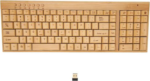 Wood Keyboard and Mouse Combo, 2.4G Cordless Keyboard and Mouse with Plug and Play for Home and Office (Keyboard) in Saudi Arabia