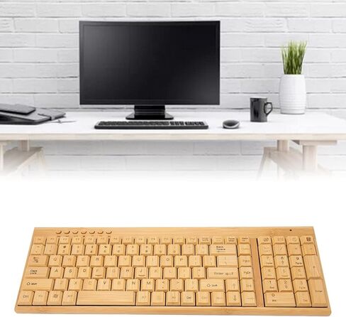 Wood Keyboard and Mouse Combo, 2.4G Cordless Keyboard and Mouse with Plug and Play for Home and Office (Keyboard) in Saudi Arabia