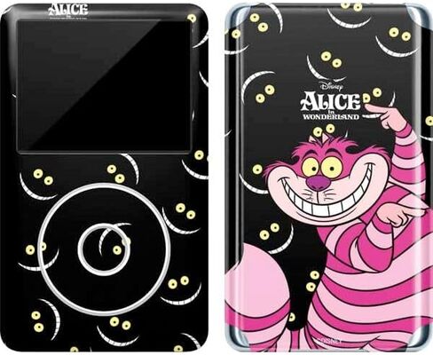 ملصق Skinit لمشغل MP3 متوافق مع iPod Classic (الجيل السادس) 80 جيجابايت - تصميم ديزني أليس في بلاد العجائب شيشاير كات مرخص رسميًا in Saudi Arabia