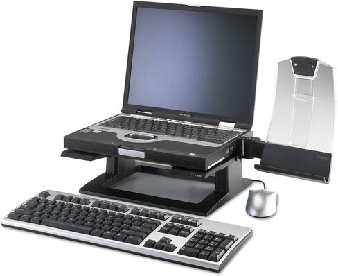3M FT510091687 حامل الكمبيوتر المحمول القابل للتعديل LX500 - منصة الكمبيوتر المحمول - أسود in Saudi Arabia