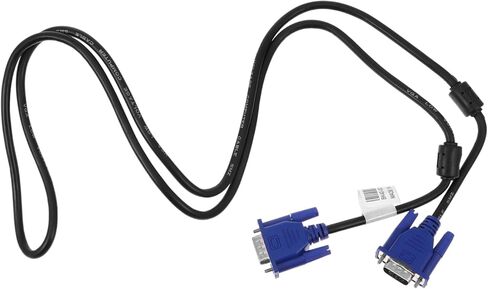 قطعتان من كابل بيانات Vga مع واجهة زرقاء، كابل VGA متين لشاشة الكمبيوتر وجهاز العرض يدعم دقة Svga وسلك تمديد أسود للكمبيوتر المحمول والمعدات الإلكترونية in Saudi Arabia