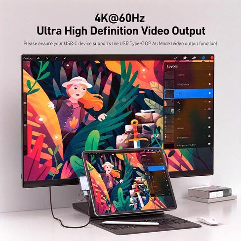 موزع USB C 3 في 1، مضغوط للغاية، USB-C إلى HDMI 4K@60 هرتز، 10 جيجابت في الثانية USB-A، توصيل طاقة 100 واط متوافق مع iPad Pro، MacBook Pro/Air، iMac، iPhone 16/15 Pro/Pro Max، XPS، Thinkpad والمزيد in Kuwait