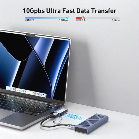 موزع USB C 3 في 1، مضغوط للغاية، USB-C إلى HDMI 4K@60 هرتز، 10 جيجابت في الثانية USB-A، توصيل طاقة 100 واط متوافق مع iPad Pro، MacBook Pro/Air، iMac، iPhone 16/15 Pro/Pro Max، XPS، Thinkpad والمزيد in Kuwait