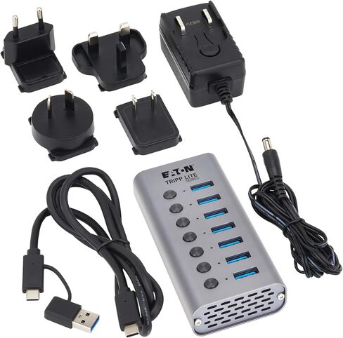 Eaton Tripp Lite Series USB C Hub 3.2 Gen 2 مع 5 منافذ USB-A و2 USBC، نقل بيانات يصل إلى 10 جيجابت في الثانية، شحن 7.5 واط، التوصيل والتشغيل، محطة إرساء الكمبيوتر المحمول، ضمان لمدة 3 سنوات (U360-007-5A2C) in Kuwait
