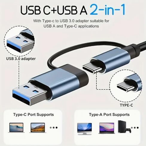 7-in-1 USB C Hub – Aluminum Multiport USB Splitter Adapter with 5 USB & 2 USBC Ports, Compact & Lightweight for iPad, Laptop& More in Saudi Arabia