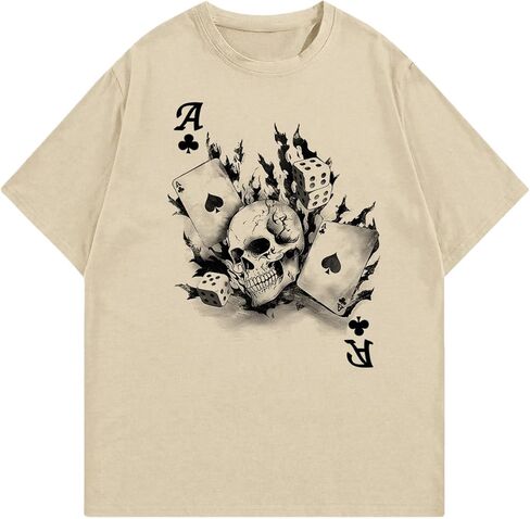 Soly Hux Graphic Men's Short Sleeve T-Shirt القوطية الجمجمة طباعة طاقم الرقبة Tops Streetwear in Saudi Arabia