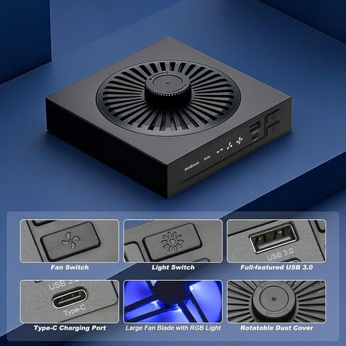 Cooling Fan for Xbox Series X with RGB Light, Dust Proof Cooling System for Xbox Series X Console, Top Fan with Auto Fan Speed Adjustable by Temperature, 3 Speed Level 1500/1750/2000RPM in Saudi Arabia