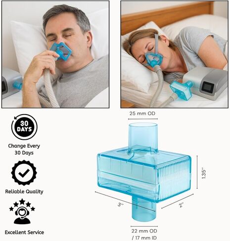 نيسبرا فلتر منفذ مدمج فيروسي متوافق مع ريسميد، دريم ستيشن CPAP/BiPAP، عبوة من 12 قطعة in Saudi Arabia