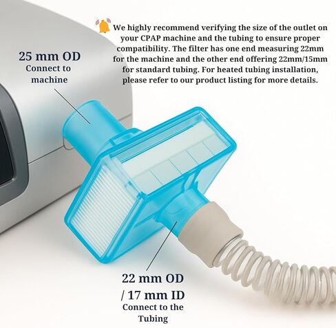 نيسبرا فلتر منفذ مدمج فيروسي متوافق مع ريسميد، دريم ستيشن CPAP/BiPAP، عبوة من 12 قطعة in Saudi Arabia