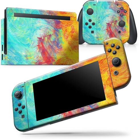 Design Skinz - متوافق مع Nintendo 2DS XL - ملصق حماية من الجلد مقاوم للخدش وقابل للإزالة من الفينيل - قماش ملون نابض بالحياة وفوضوي in Saudi Arabia