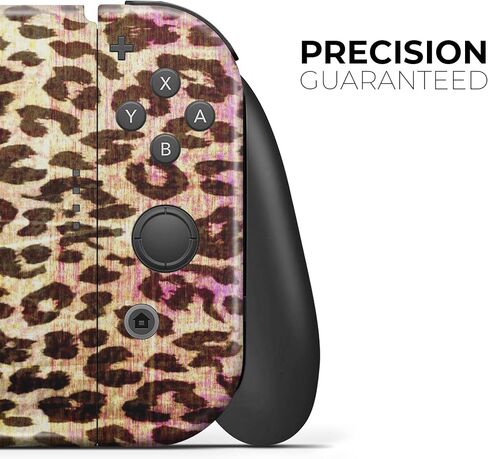 Design Skinz - متوافق مع Nintendo Switch Joy-Con فقط - غطاء حماية من الفينيل مقاوم للخدش وقابل للإزالة - طباعة حيوانات الفهد المخططة النابضة بالحياة in Saudi Arabia