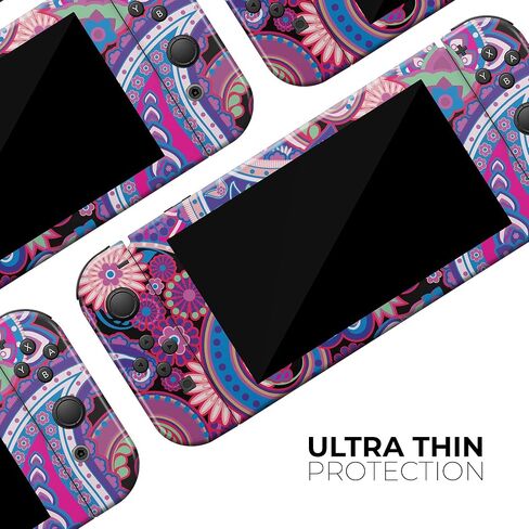 Design Skinz - Compatible with Nintendo DSi XL - Skin Decal Protective Scratch-Resistant Removable Vinyl Wrap Cover - Vibrant Purple Paisley V5 in Saudi Arabia