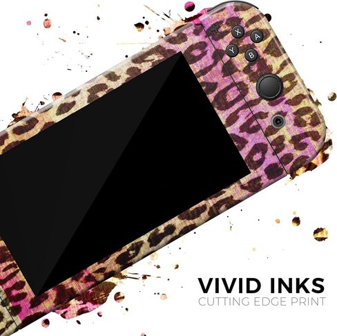 Design Skinz - Compatible with Nintendo Switch Console Bundle - Skin Decal Protective Scratch-Resistant Removable Vinyl Wrap Cover - Vibrant Striped Cheetah Animal Print in Saudi Arabia