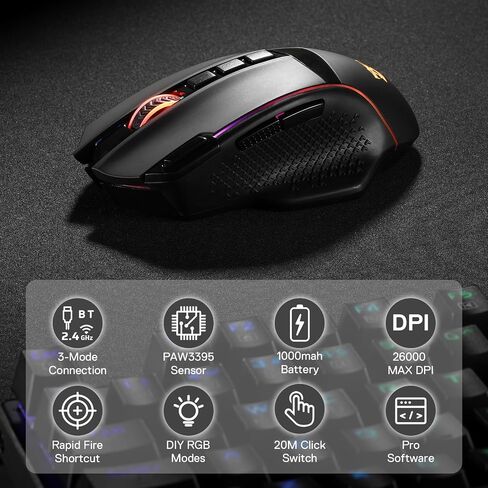 لوحة مفاتيح الألعاب الميكانيكية Redragon K719 وحزمة ماوس الألعاب M991 in Kuwait