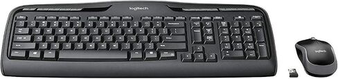 لوحة مفاتيح Logitech K330 Wireless Desktop MK320 مع مجموعة ماوس لاسلكية - لوحة مفاتيح وماوس للترفيه، اتصال USB لاسلكي مشفر 2.4 جيجا هرتز، عمر بطارية طويل MK320 Combo (متجدد) in Kuwait