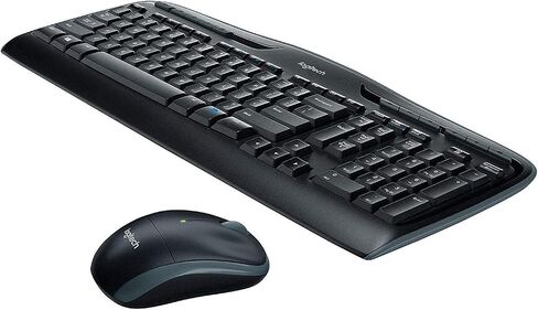 لوحة مفاتيح Logitech K330 Wireless Desktop MK320 مع مجموعة ماوس لاسلكية - لوحة مفاتيح وماوس للترفيه، اتصال USB لاسلكي مشفر 2.4 جيجا هرتز، عمر بطارية طويل MK320 Combo (متجدد) in Kuwait