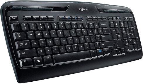 لوحة مفاتيح Logitech K330 Wireless Desktop MK320 مع مجموعة ماوس لاسلكية - لوحة مفاتيح وماوس للترفيه، اتصال USB لاسلكي مشفر 2.4 جيجا هرتز، عمر بطارية طويل MK320 Combo (متجدد) in Kuwait