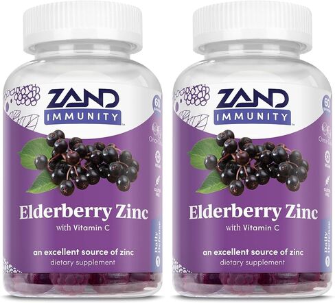 ZAND Elderberry Zinc Immunity Gummies with Vitamin C | Year-Round Immune Support for Children & Adults | 60ct, 30 Serv. in Saudi Arabia