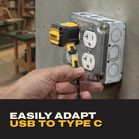 محول DEWALT عالي التحمل USB-C أنثى إلى USB-A ذكر 4 حزم مع حافظة - محول شحن سريع 3.0 نقل بيانات بسرعة 5 جيجابت في الثانية، محول USB متين مدمج إلى USB-C لأجهزة الكمبيوتر المحمولة iPhone Samsung وأجهزة Android in Saudi Arabia