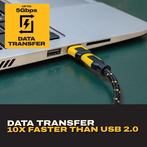 محول DEWALT عالي التحمل USB-C أنثى إلى USB-A ذكر 4 حزم مع حافظة - محول شحن سريع 3.0 نقل بيانات بسرعة 5 جيجابت في الثانية، محول USB متين مدمج إلى USB-C لأجهزة الكمبيوتر المحمولة iPhone Samsung وأجهزة Android in Saudi Arabia
