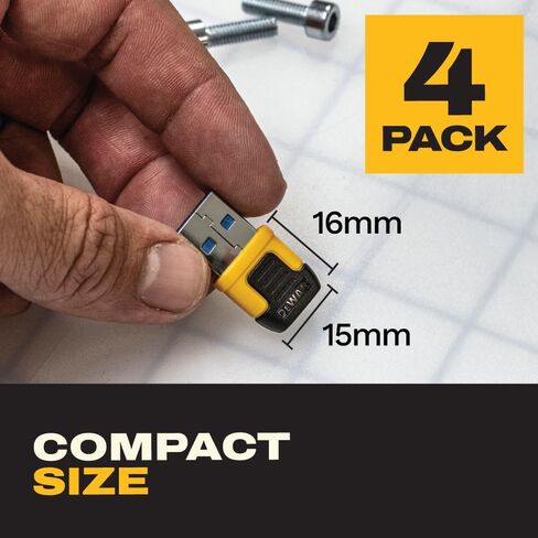 محول DEWALT عالي التحمل USB-C أنثى إلى USB-A ذكر 4 حزم مع حافظة - محول شحن سريع 3.0 نقل بيانات بسرعة 5 جيجابت في الثانية، محول USB متين مدمج إلى USB-C لأجهزة الكمبيوتر المحمولة iPhone Samsung وأجهزة Android in Saudi Arabia