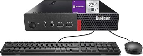 كمبيوتر لينوفو ثينك سنتر M710q صغير الحجم، رباعي النواة i7-6700، ذاكرة وصول عشوائي 16 جيجا، 256 جيجا اس اس دي، منفذ عرض، لوحة مفاتيح وماوس، واي فاي، BT، ويندوز 11 برو (متجدد) in Saudi Arabia