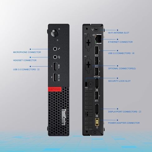 كمبيوتر لينوفو ثينك سنتر M710q صغير الحجم، رباعي النواة i7-6700، ذاكرة وصول عشوائي 16 جيجا، 256 جيجا اس اس دي، منفذ عرض، لوحة مفاتيح وماوس، واي فاي، BT، ويندوز 11 برو (متجدد) in Saudi Arabia
