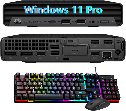 كمبيوتر HP EliteDesk 800 G6 Business Mini Desktop، Core i5-10500، 3.10 جيجا هرتز، 6 نواة، Intel HD Graphics 630، ذاكرة وصول عشوائي DDR4 سعة 16 جيجابايت، 256 جيجابايت SSD، ماوس، لوحة مفاتيح، منفذ عرض، Wi-Fi، Windows 11 Pro (متجدد) in Saudi Arabia