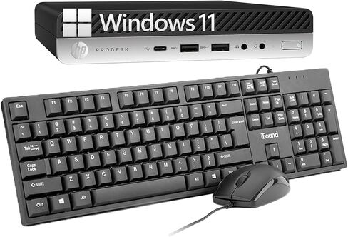 كمبيوتر HP Prodesk 600 G3 Mini Desktop Computer، Intel Core i5-7500T 2.7 جيجا هرتز، 256 جيجا SSD، 8 جيجا رام، لوحة مفاتيح RGB سلكية، واي فاي، بلوتوث، كمبيوتر صغير Windows 11 Pro (متجدد) in Saudi Arabia