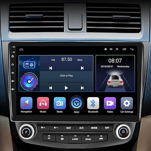 [4+64G] Android 13 Car Stereo with Wireless Apple Carplay & Android Auto for Honda Accord 7th 2003-2007 10.1" Touchscreen Radio Upgrade with AHD Camera,GPS Navigation,SWC,WiFi,FM,Bluetooth in Saudi Arabia