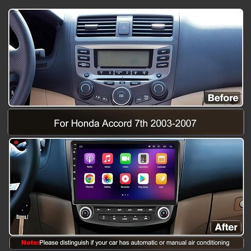 [4+64G] Android 13 Car Stereo with Wireless Apple Carplay & Android Auto for Honda Accord 7th 2003-2007 10.1" Touchscreen Radio Upgrade with AHD Camera,GPS Navigation,SWC,WiFi,FM,Bluetooth in Saudi Arabia