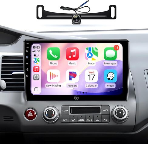 10inch Android Touchscreen Car Stereo for Honda Civic 2006 2007 2008 2009 2010 2011 Wireless Carplay Android Auto Car Radio with Bluetooth GPS Navigation WiFi HD Backup Camera (4GB Ram+64GB ROM) in Saudi Arabia