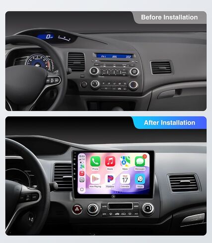 10inch Android Touchscreen Car Stereo for Honda Civic 2006 2007 2008 2009 2010 2011 Wireless Carplay Android Auto Car Radio with Bluetooth GPS Navigation WiFi HD Backup Camera (4GB Ram+64GB ROM) in Saudi Arabia