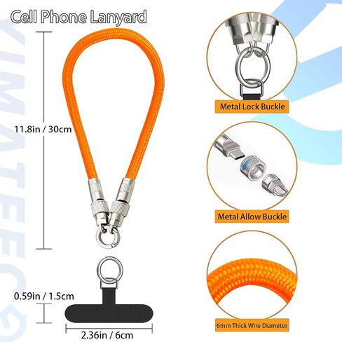 Cell Phone Lanyard Built-in USB C Cable, 2 In1 65W Fast Charging Phone Lanyard Wrist Strap, Data Transfer Cord in Saudi Arabia