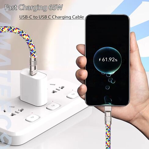 Cell Phone Lanyard Built-in USB C Cable, 2 In1 65W Fast Charging Phone Lanyard Wrist Strap, Data Transfer Cord in Saudi Arabia
