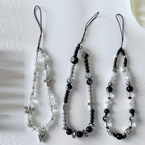 Charms Cute Beaded Lanyard Wrist Strap Aesthetic Cell Keychain Cute Charms for Women in Saudi Arabia