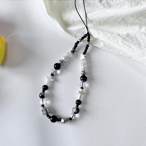 Charms Cute Beaded Lanyard Wrist Strap Aesthetic Cell Keychain Cute Charms for Women in Saudi Arabia