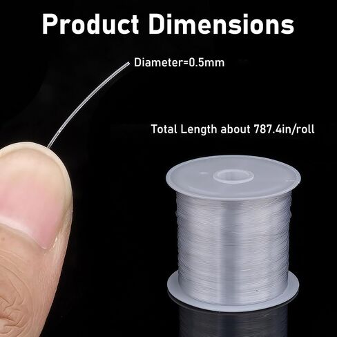 Clear Fishing Wire – 0.5mm Invisible Nylon String for Hanging, Beading, DIY Crafts, Decorations, 20m in Saudi Arabia