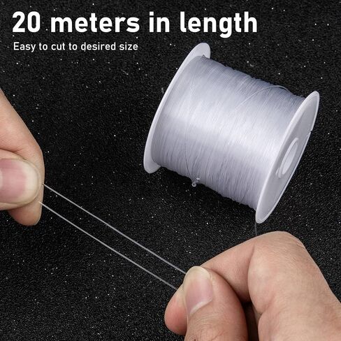 Clear Fishing Wire – 0.5mm Invisible Nylon String for Hanging, Beading, DIY Crafts, Decorations, 20m in Saudi Arabia
