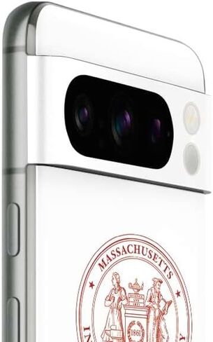 ملصق هاتف Skinit متوافق مع Google Pixel 8 Pro - تصميم شعار أبيض مرخص رسميًا من معهد ماساتشوستس للتكنولوجيا in Saudi Arabia